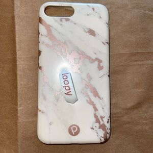 White and pink marble iPhone 8 Plus case
